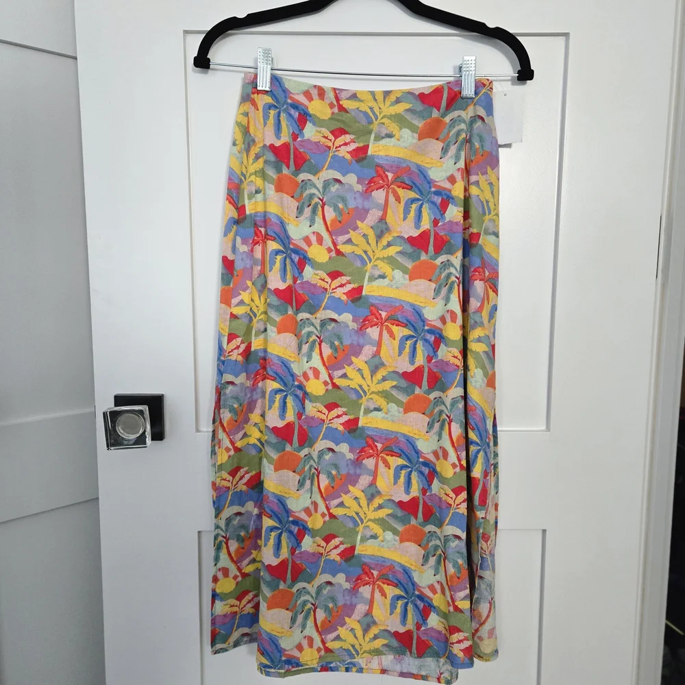 NWT Marine Layer Size 2 Multicolor Tropical Maxi Skirt
